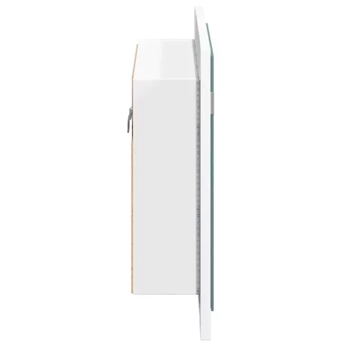 Fehér akril LED-es fürdőszobaszekrény tükörrel 60x12x45 cm