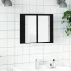 Fekete akril LED-es fürdőszobaszekrény tükörrel 60x12x45 cm