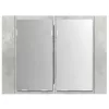 Betonszürke akril LED-es tükrös fürdőszobaszekrény 60x12x45 cm