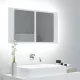 Fehér akril LED-es fürdőszobaszekrény tükörrel 80x12x45 cm