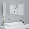 Fehér akril LED-es fürdőszobaszekrény tükörrel 80x12x45 cm