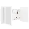 Fehér akril LED-es fürdőszobaszekrény tükörrel 80x12x45 cm