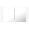Fehér akril LED-es fürdőszobaszekrény tükörrel 80x12x45 cm