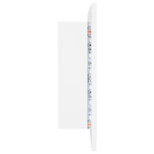 Fehér akril LED-es fürdőszobaszekrény tükörrel 90x12x45 cm
