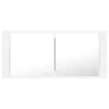 Fehér akril LED-es fürdőszobaszekrény tükörrel 100 x 12 x 45 cm