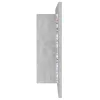 Betonszürke akril LED-es tükrös fürdőszobaszekrény 100x12x45 cm