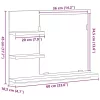 Fekete szerelt fa fürdőszobai tükör 60 x 10,5 x 45 cm
