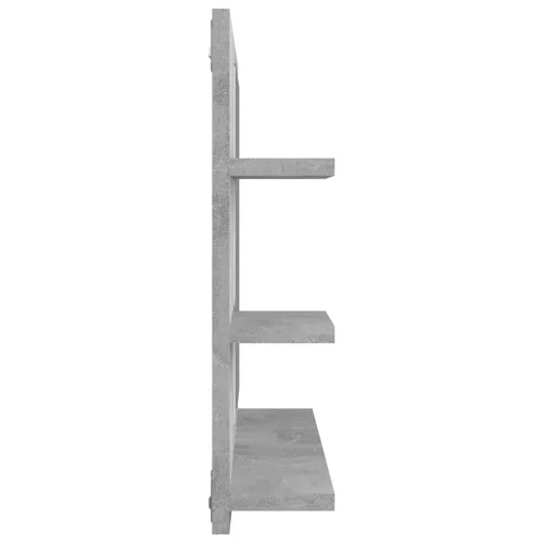 Betonszürke szerelt fa fürdőszobai tükör 60 x 10,5 x 45 cm