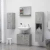 Betonszürke szerelt fa fürdőszobai tükör 60 x 10,5 x 45 cm