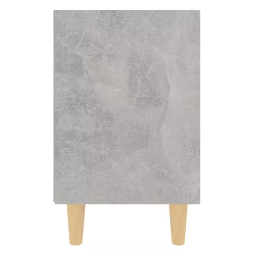 Betonszürke éjjeliszekrény tömör fa lábakkal 40 x 30 x 50 cm