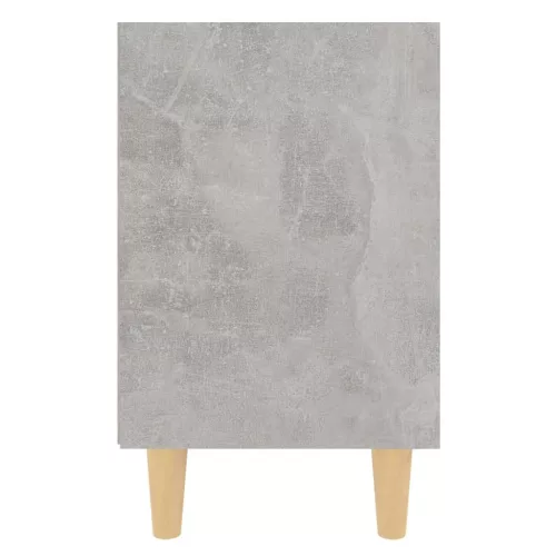 2 db betonszürke éjjeliszekrény tömör fa lábakkal 40x30x50 cm
