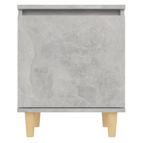Betonszürke éjjeliszekrény tömör fa lábakkal 40 x 30 x 50 cm
