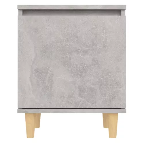 2 db betonszürke éjjeliszekrény tömör fa lábakkal 40x30x50 cm