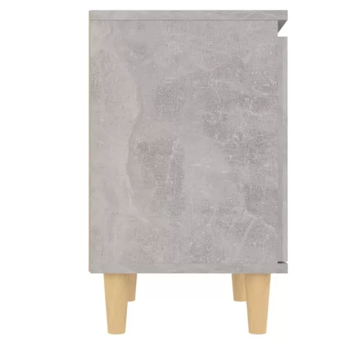 2 db betonszürke éjjeliszekrény tömör fa lábakkal 40x30x50 cm
