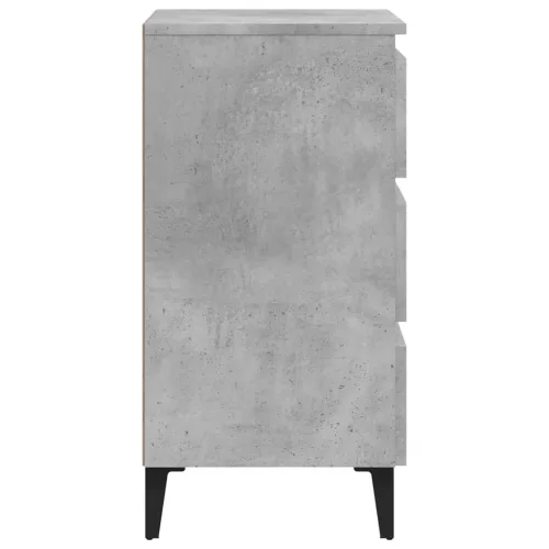 2 db betonszürke éjjeliszekrény fémlábakkal 40 x 35 x 69 cm