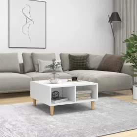 Fehér szerelt fa dohányzóasztal 60x60x30 cm