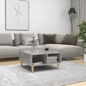 Betonszürke szerelt fa dohányzóasztal 60 x 60 x 30 cm