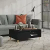 Fekete szerelt fa dohányzóasztal 90 x 60 x 35 cm