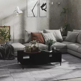 Fekete szerelt fa dohányzóasztal 103,5 x 60 x 35 cm