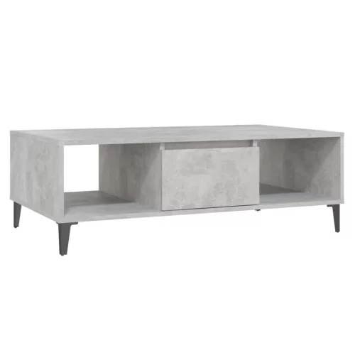 Betonszürke szerelt fa dohányzóasztal 103,5 x 60 x 35 cm