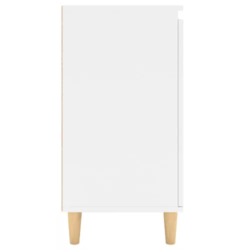 Fehér szerelt fa tálalószekrény tömör falábakkal 60x35x70 cm
