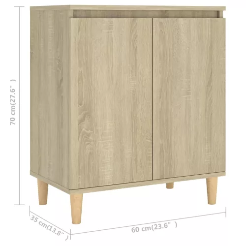 Szerelt fa tálalószekrény tömör falábakkal 60x35x70 cm