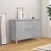 Betonszürke szerelt fa tálalószekrény 101 x 35 x 70 cm