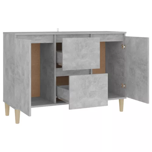 Betonszürke szerelt fa tálalószekrény 101 x 35 x 70 cm