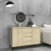 Sonoma tölgy színű szerelt fa tálalószekrény 102 x 35 x 70 cm
