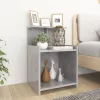 2 db betonszürke szerelt fa éjjeliszekrény 40 x 35 x 60 cm