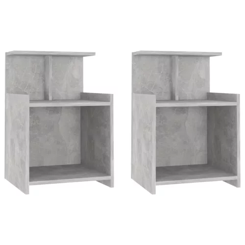 2 db betonszürke szerelt fa éjjeliszekrény 40 x 35 x 60 cm