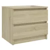 2 db sonoma tölgy színű szerelt fa éjjeliszekrény 50x39x43,5 cm