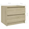 2 db sonoma tölgy színű szerelt fa éjjeliszekrény 50x39x43,5 cm