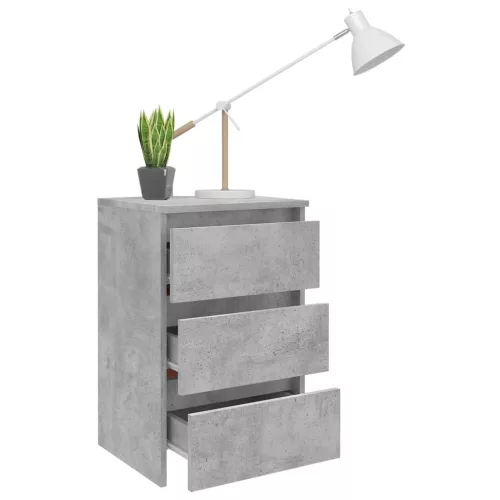 Betonszürke szerelt fa éjjeliszekrény 40 x 35 x 62,5 cm