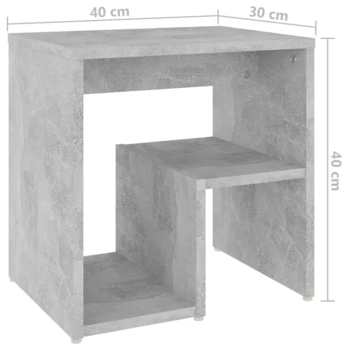 2 db betonszürke szerelt fa éjjeliszekrény 40 x 30 x 40 cm