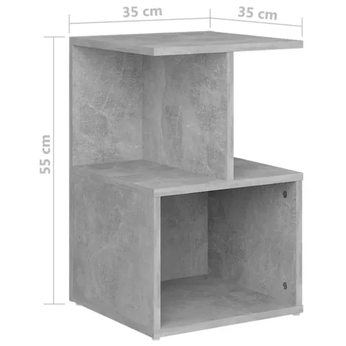 Betonszürke szerelt fa kisszekrény 35 x 35 x 55 cm