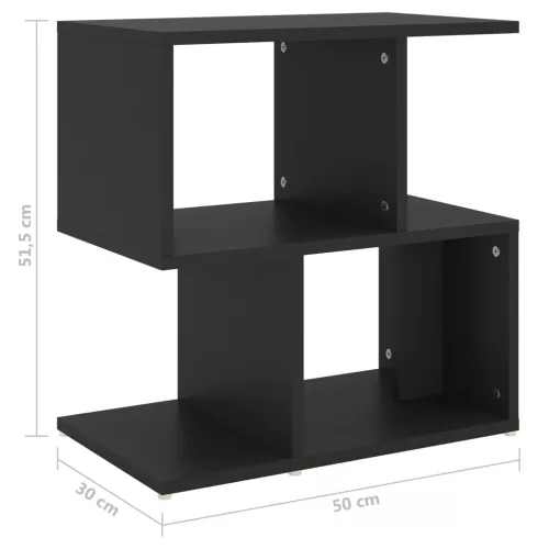 2 db fekete szerelt fa éjjeliszekrény 50 x 30 x 51,5 cm