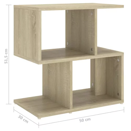 2 db sonoma tölgy színű szerelt fa éjjeliszekrény 50x30x51,5 cm