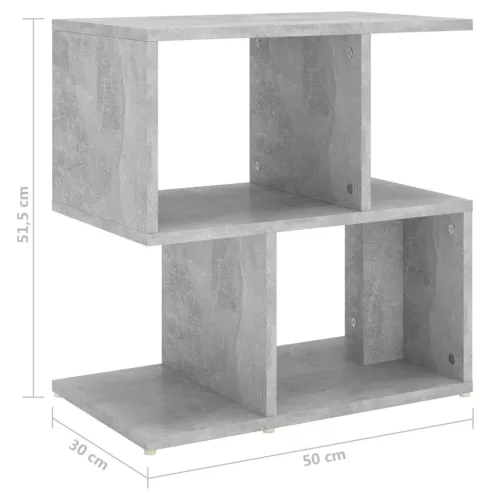 Betonszürke szerelt fa éjjeliszekrény 50 x 30 x 51,5 cm