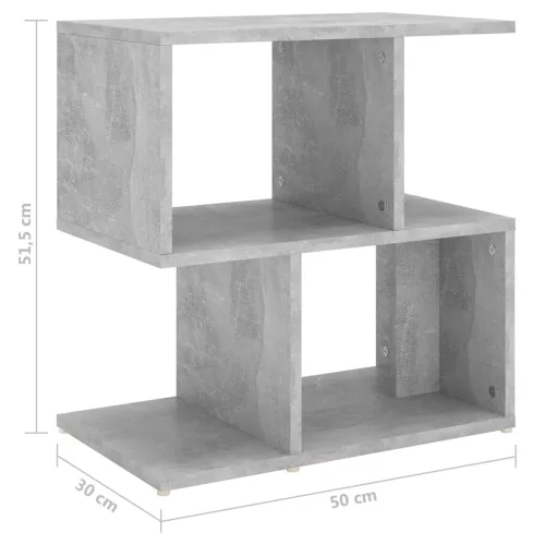 2 db betonszürke szerelt fa éjjeliszekrény 50 x 30 x 51,5 cm