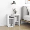 2 db magasfényű fehér szerelt fa éjjeliszekrény 50x30x51,5cm
