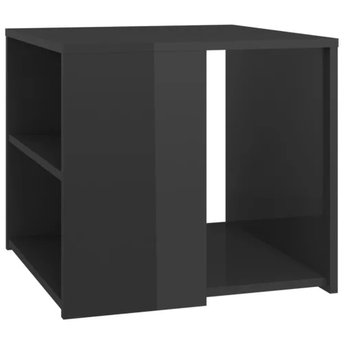 Magasfényű szürke szerelt fa kisasztal 50 x 50 x 45 cm