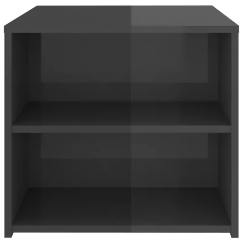 Magasfényű szürke szerelt fa kisasztal 50 x 50 x 45 cm