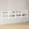 4 db fehér szerelt fa fali cipősszekrény 60 x 18 x 60 cm