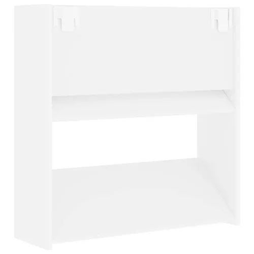 4 db fehér szerelt fa fali cipősszekrény 60 x 18 x 60 cm