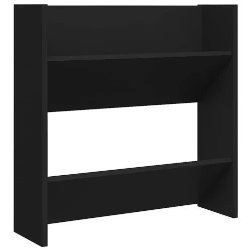 Fekete szerelt fa fali cipősszekrény 60 x 18 x 60 cm