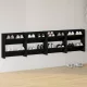4 db fekete szerelt fa fali cipősszekrény 60 x 18 x 60 cm