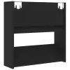 4 db fekete szerelt fa fali cipősszekrény 60 x 18 x 60 cm