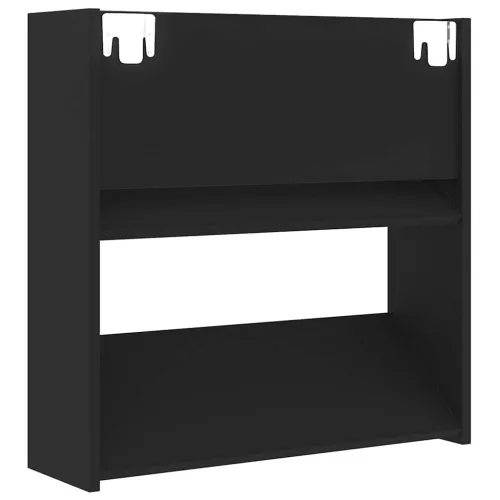 4 db fekete szerelt fa fali cipősszekrény 60 x 18 x 60 cm