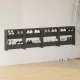 4 db magasfényű szürke szerelt fa fali cipősszekrény 60x18x60cm